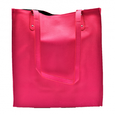 181298 - HOT PINK LEATHER SHOPPING BAG